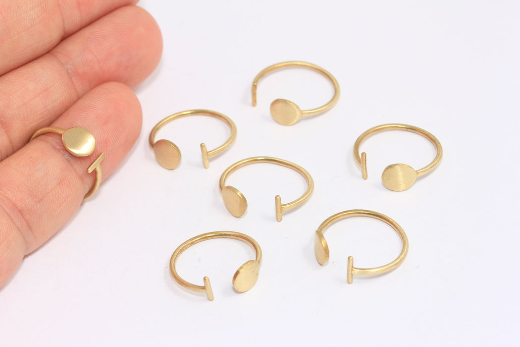 16-17mm Raw Brass T Ring, T Bar Open Rings, Coin Rings, BXB141-1
