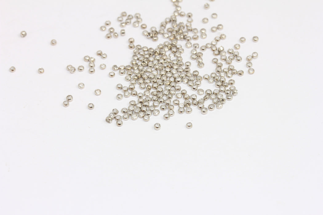 Rhodium Plated Crimp Beads