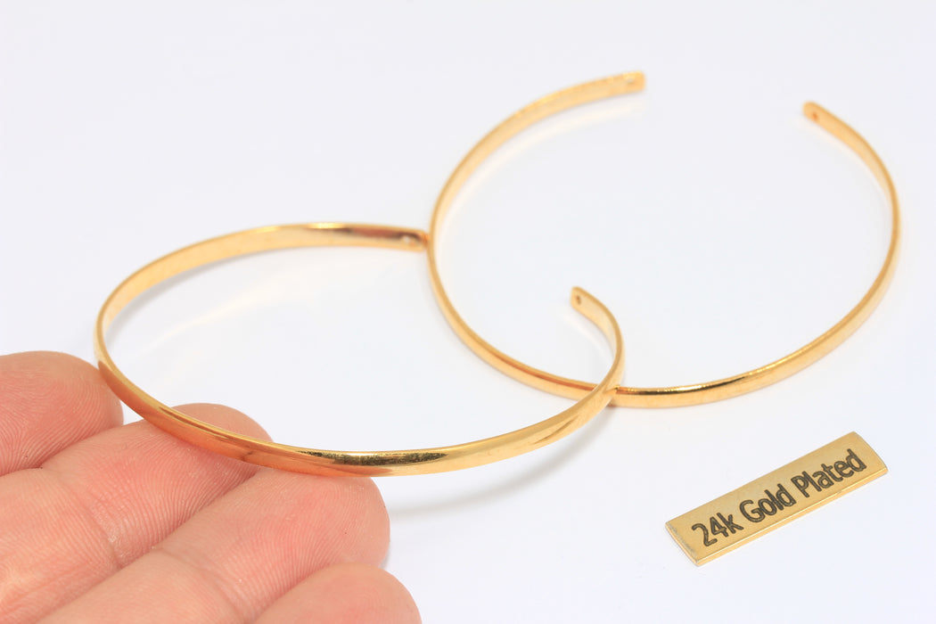 3x140mm 24k Shiny Gold Cuff Bracelet, Open Cuff  Bracelet, CHK68