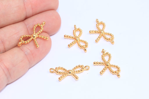 Shiny Gold Bow Charms