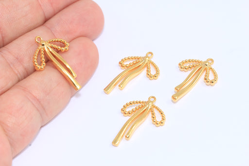 Shiny Gold Bow Charms