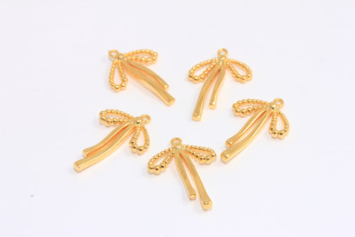 Shiny Gold Bow Charms