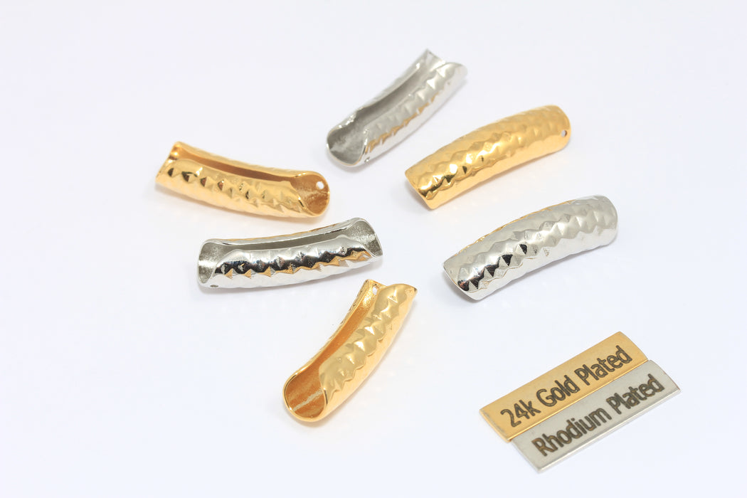 Tubi auricolari in ottone grezzo 8x34 mm, polsini auricolari, polsini auricolari senza foro, MTE215