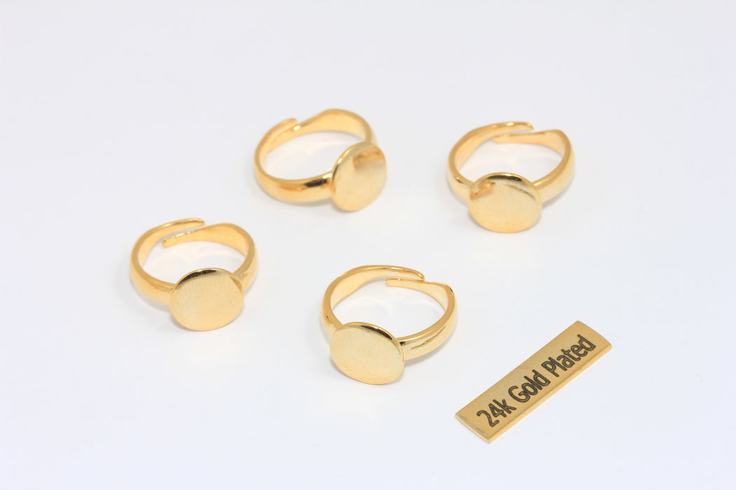 17-18 mm 24 ayar Parlak Altın Yüzükler, Disk Yüzükler, Damgalama, Altın SLM1073