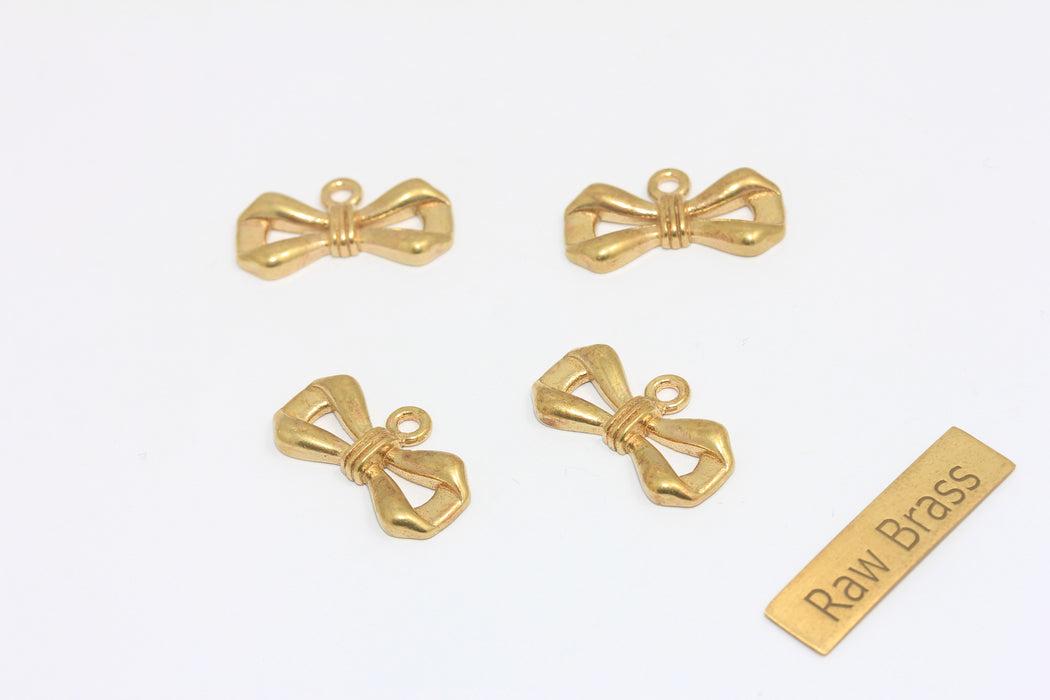 18x26mm Ham Pirinç Fiyonk Takılar, Papyon Kolye Ucu, CR77