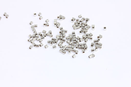Tiny Tubes, Silver Spacer Beads