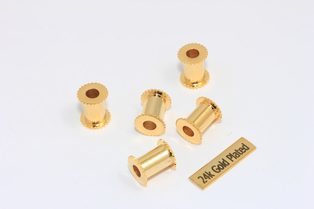 10x12mm 24k Shiny Gold Tubes, Bead Core, Channel Bead Cores, Gold Tube Beads, Bracelet Solid Tube Charms, KDR172-2