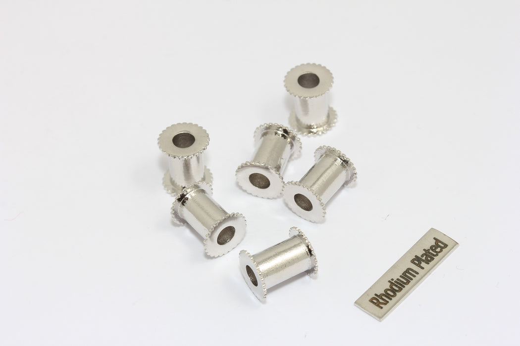 10x12mm Rhodium Plated Tubes, Bead Core, Channel Bead Cores, Silver Tube Beads, Bracelet Solid Tube Charms, KDR172-1