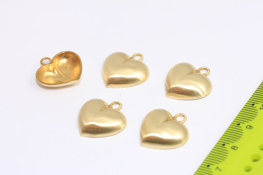 Brass Heart Beads