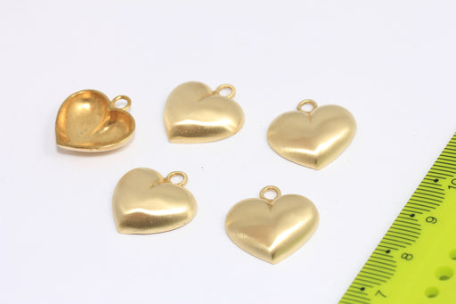 Brass Heart Beads