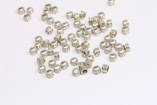  Silver Rondelle Beads