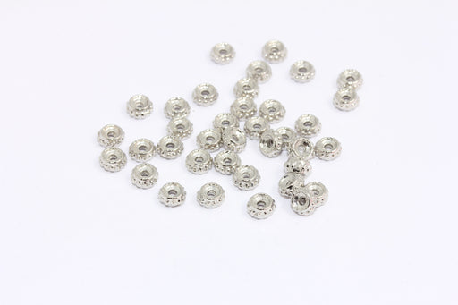  Silver Rondelle Beads