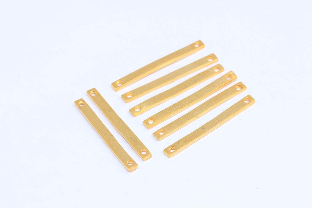 Ciondolo a barra in oro opaco 24k 3x34 mm, ciondolo a barra stampata, ciondolo a barra orizzontale, BRT96