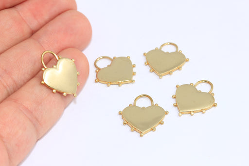 Brass Heart Charms