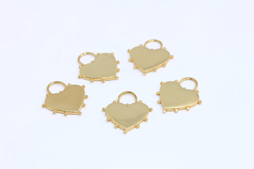 Brass Heart Charms