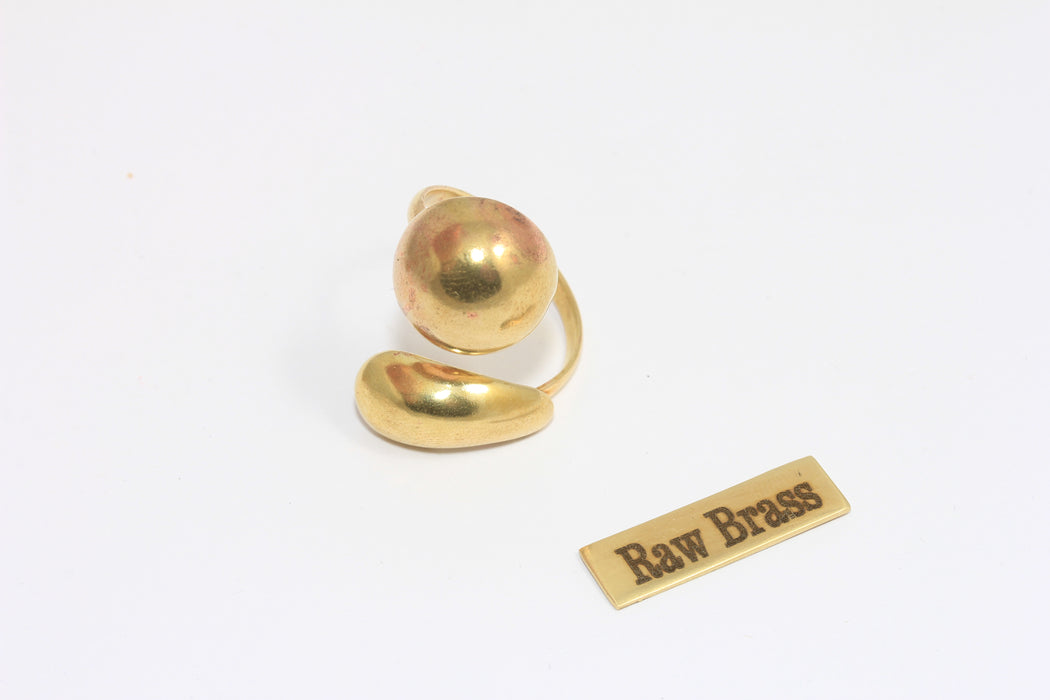 20mm Raw Brass Rings, Adjustable Ring Settings, Statement Ring, Open Ball Rings, Raw Brass Rings, FNL153