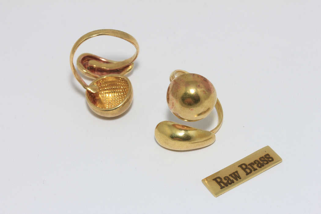 20mm Raw Brass Rings, Adjustable Ring Settings, Statement Ring, Open Ball Rings, Raw Brass Rings, FNL153