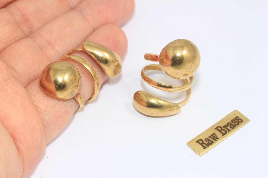 17-18 mm Ham Pirinç Yüzük, Ham Pirinç Küre Yüzük, Örgülü Yüzükler, SLM57