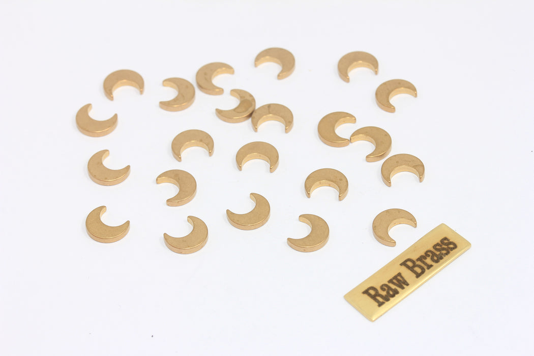 6x8mm Raw Brass Horn Charms, Horn Pendant, Moon Pendant, Moon Beads, Crescent Moon Charm, MLS361