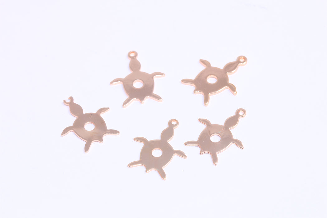 13x16mm Rose Gold Tortoise Charm, Turtle Charms, Bracelet Connector, Tortoise Beads, ROSE26