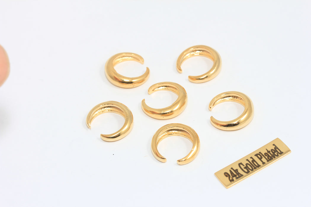 16mm 24k Shiny Gold Plated Ear Cuffs, Dainty Ear Cuffs, MLS163