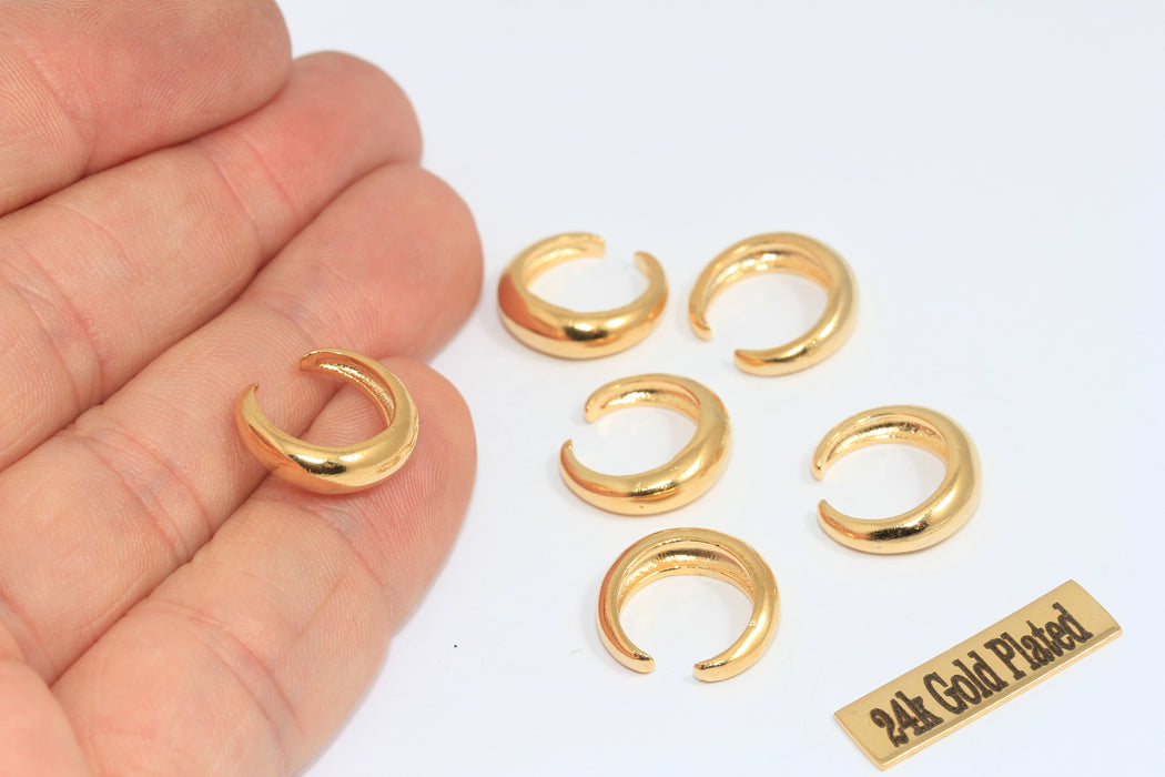16mm 24k Shiny Gold Plated Ear Cuffs, Dainty Ear Cuffs, MLS163