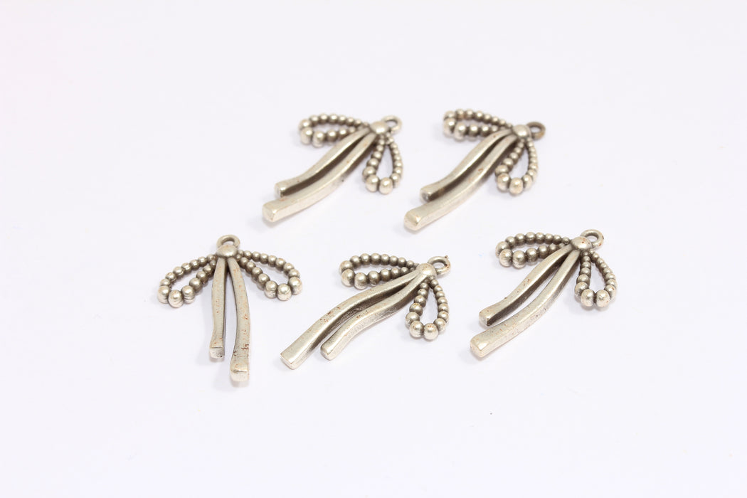 18x26mm Antique Silver Bow Charms, Bow Bracelet Charms, Cute Bow Tie Charms, XP446
