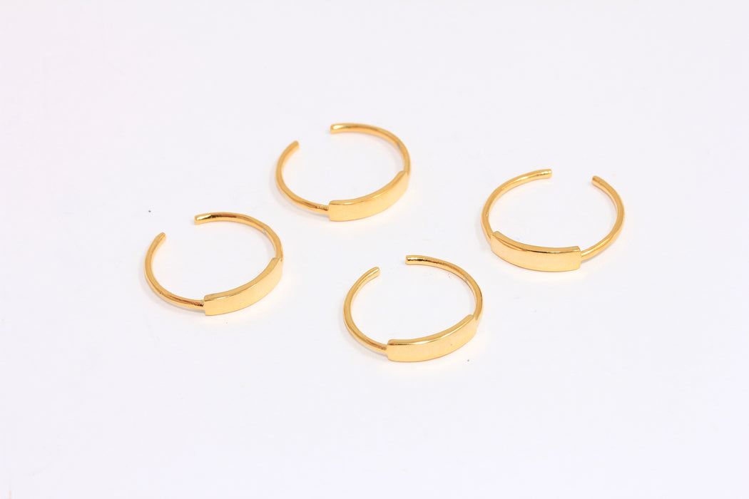 16-18mm 24k Shiny Gold Personalized Rings, Adjustable , BRT887