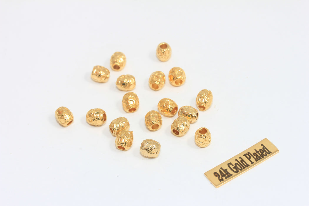 5,5x7mm 24k Shiny Gold Tube Beads, Spacer Beads, MLS324