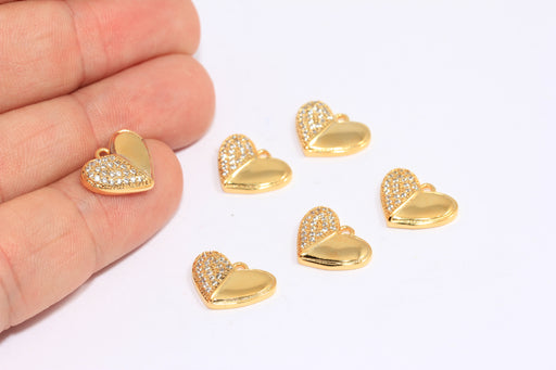 Shiny Gold Heart Charm