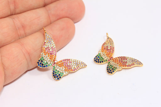 Micro Pave Butterfly Charms