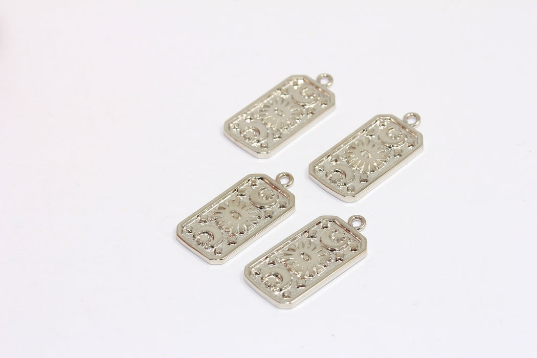 12x25 mm Rodyum Kaplama Tarot Kartı Tılsımı, Tarot Ay Kartı Tılsımı, Göz Boncukları, Mistik Takılar, XP423