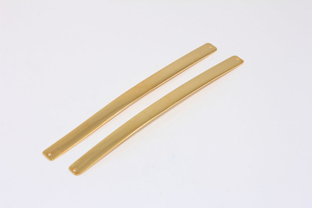 7x100mm 24k Shiny Gold Flat Bangle, Stamping Bracelet, Nameplate Bar, BRT652