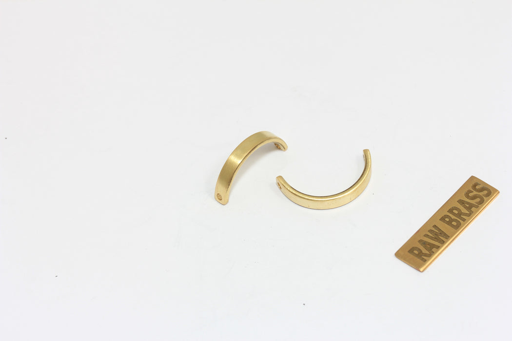 3x20mm Raw Brass Curved Connector, Ring Connector, MGN199