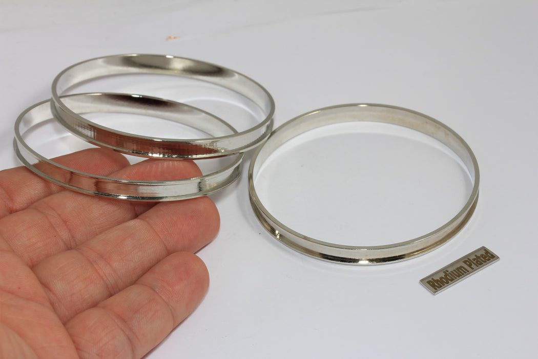 4,5mm Inner Size Rhodium Plated Inlay Bracelet, Channel Bracelet Settings, BXB393-7