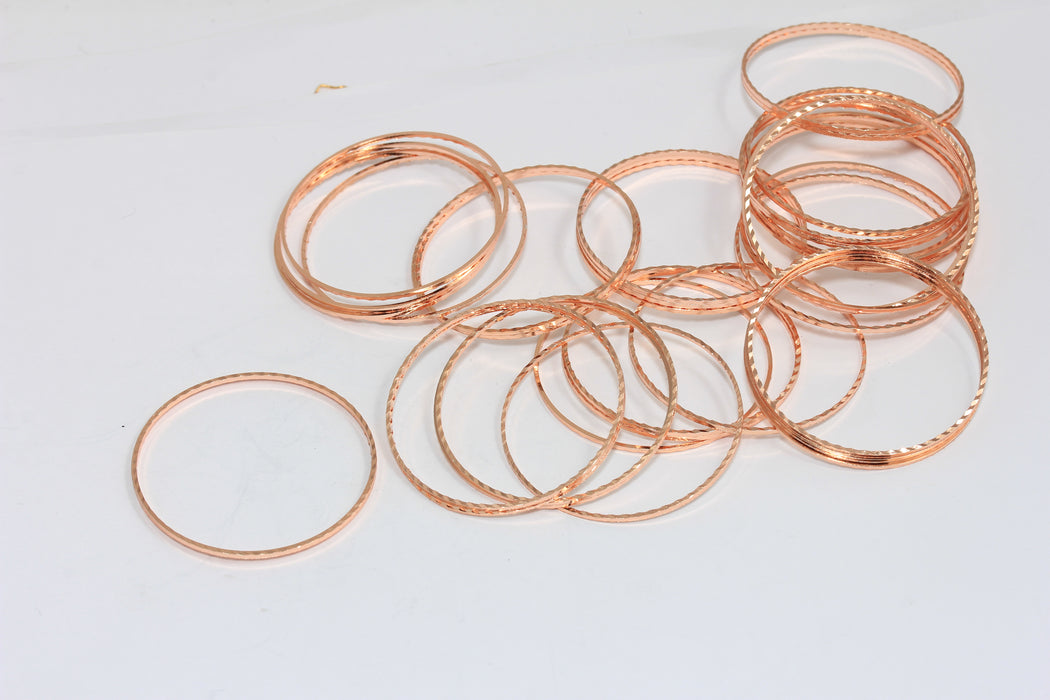 35mm Rose Gold Closed Ring, Faceted Connector Rings, BXB196-8