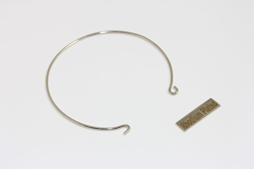 1,5mm Rhodium Plated Wire Bracelet, Expandable Bangle, BXB196-7