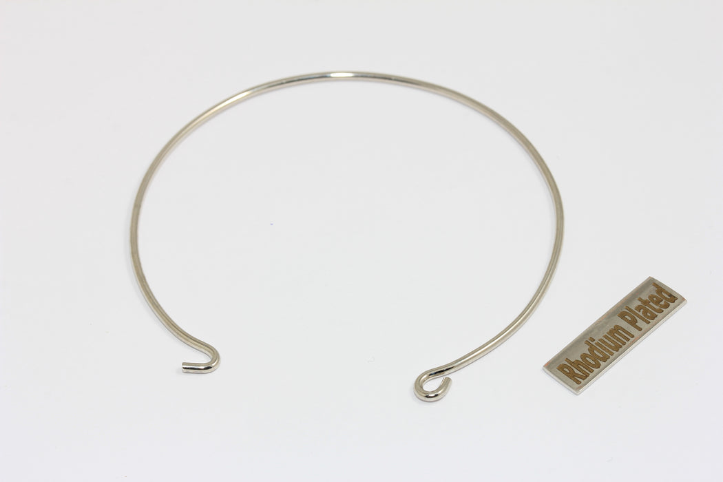 1,5mm Rhodium Plated Wire Bracelet, Expandable Bangle, BXB196-7