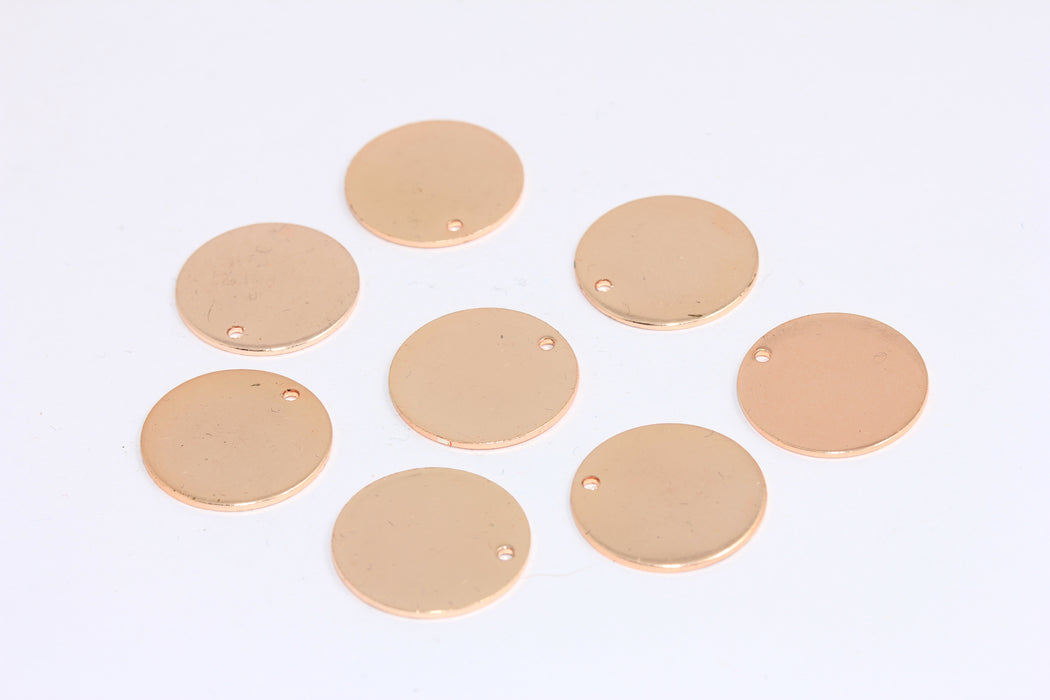 17mm Rose Gold Plated Medallion, Stamping Medallion Charms, Personalized Charms, ROSE408
