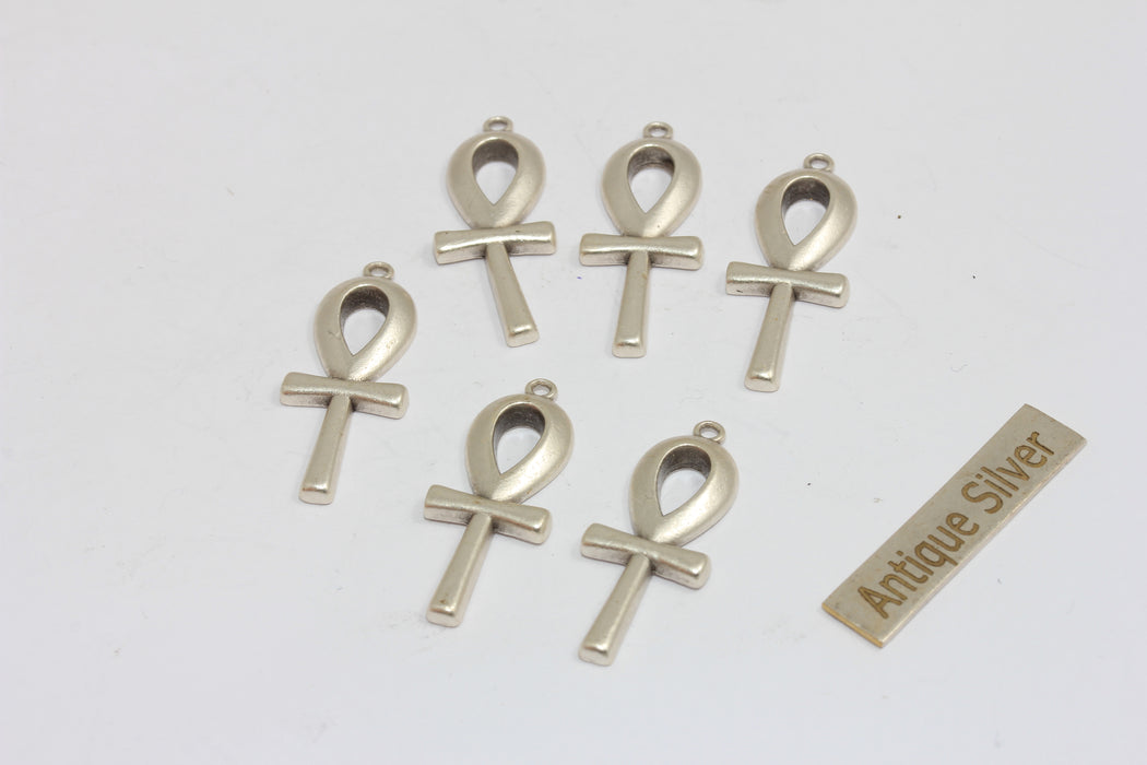 11x28mm Antique Silver Ankh Charms, Egyptian Ankh Necklace, MGN168