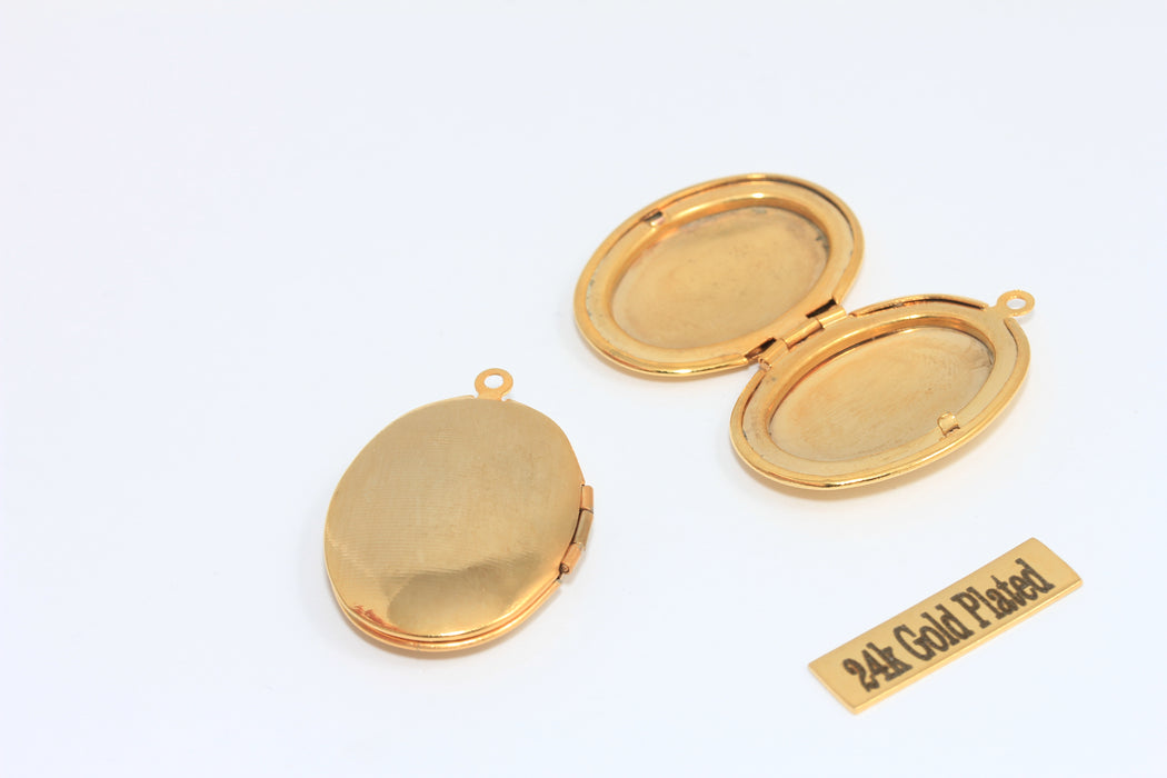 23x33mm 24k Shiny Gold Locket Frame, Engraving Locket, MLS705