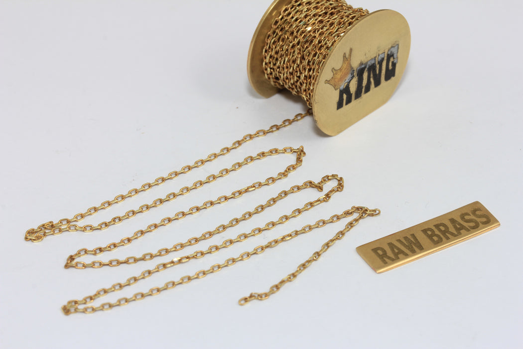 1,2mm Raw Brass Cable Rolo Chains, Soldered Chains, Bulk Lot Chains, THE23