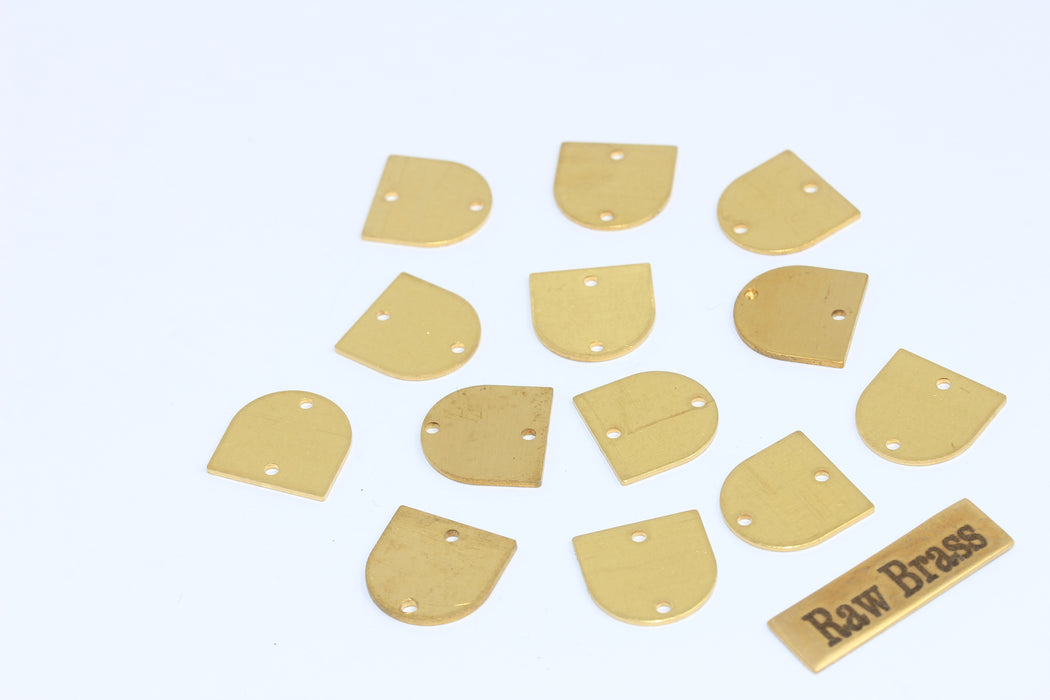 13x13mm Ham Pirinç Yarım Ay, Yarım Daire Tılsımlar, Yırtık MLS654