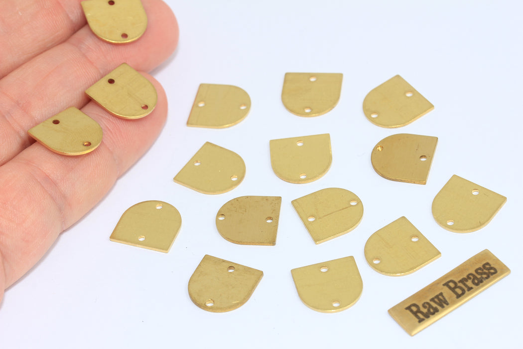 13x13mm Ham Pirinç Yarım Ay, Yarım Daire Tılsımlar, Yırtık MLS654