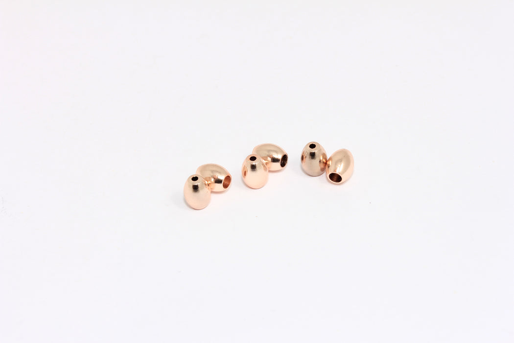 5x6mm Rose Gold Plated End Caps, Inner Size 2,5mm, Oval Shape End Caps, ROSE605