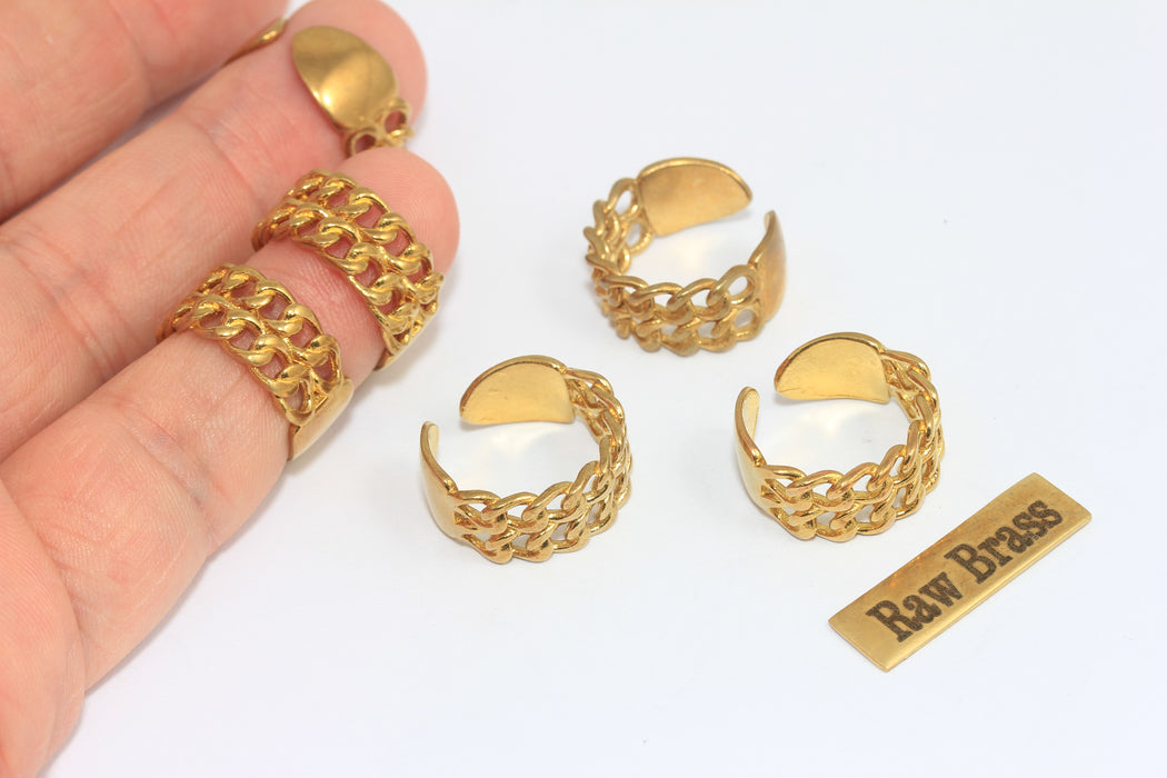 16-17 mm Ham Pirinç Zincir Halkaları, Çift Zincir Halkaları, MLS704