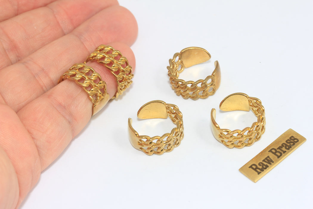 16-17 mm Ham Pirinç Zincir Halkaları, Çift Zincir Halkaları, MLS704