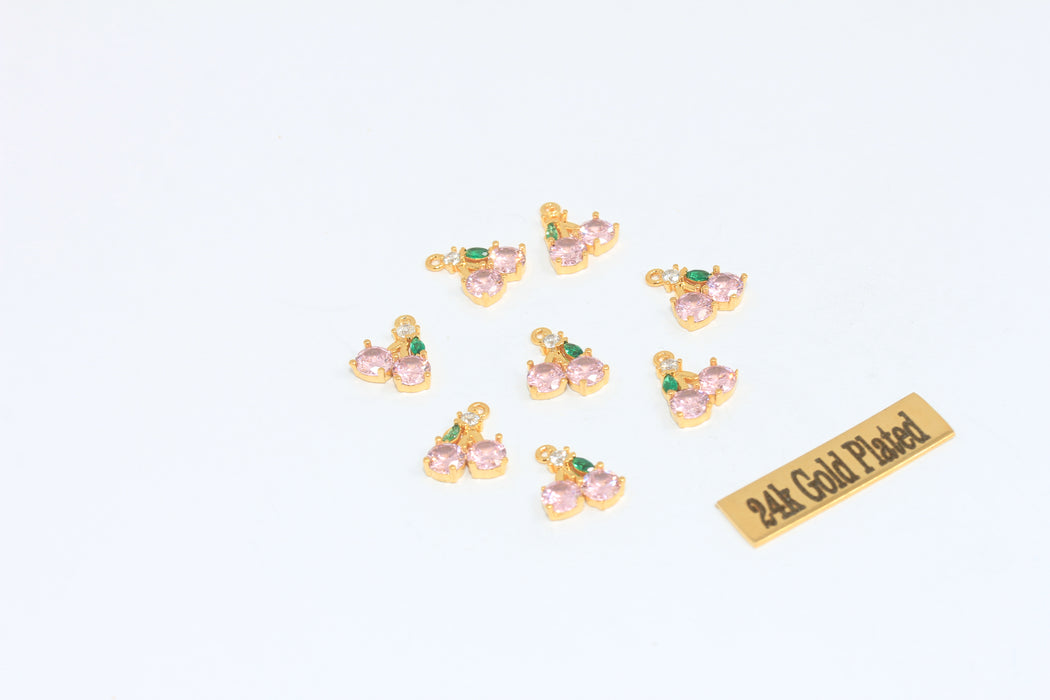 8,5x10mm 24k Shiny Gold Cherry Beads, CZ Cherry Beads, MLS1031