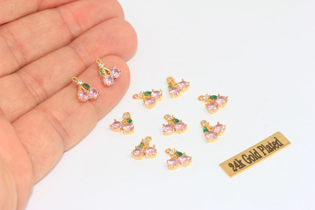 8,5x10mm 24k Shiny Gold Cherry Beads, CZ Cherry Beads, MLS1031