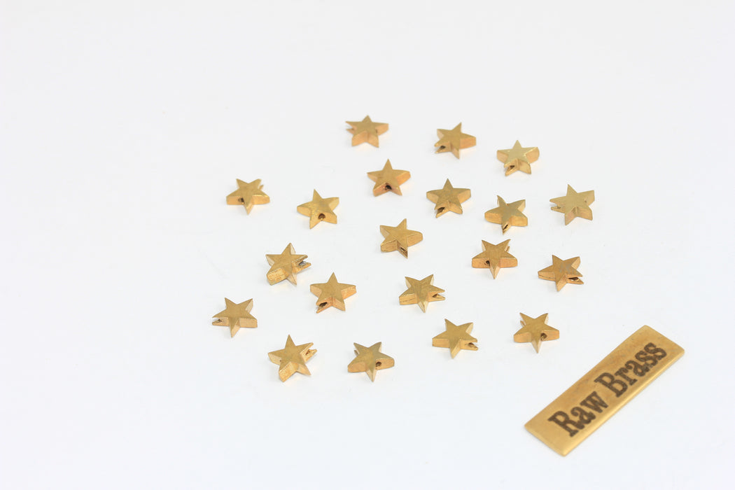 6 mm Ham Pirinç Yıldız Boncuklar, Yıldız Bilezik Takıları, Kayar Boncuklar, MLS838